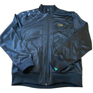 Cavi Mens Black Faux Leather Jacket Size L